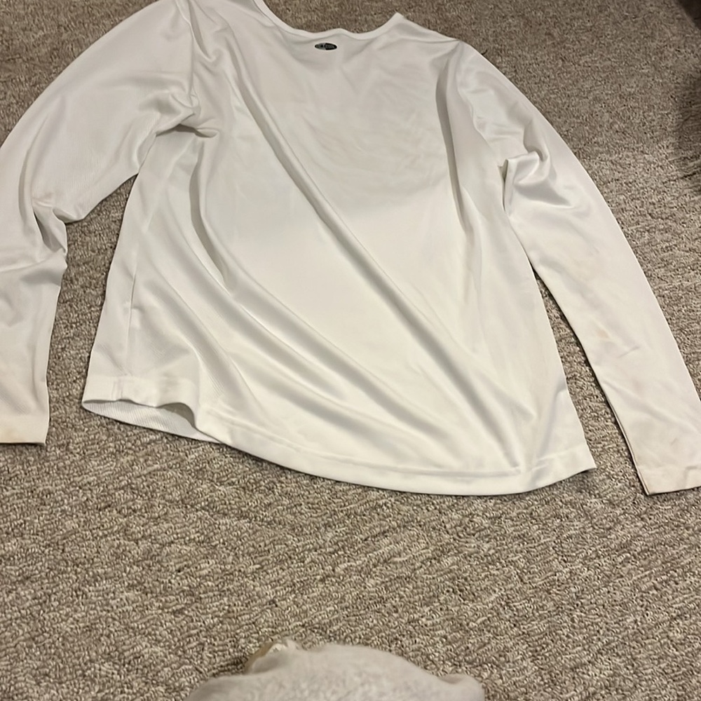 Adidas Women's L White Long-Sleeve Performance Top Dry-Fit Shirt - Picture 8 of 14